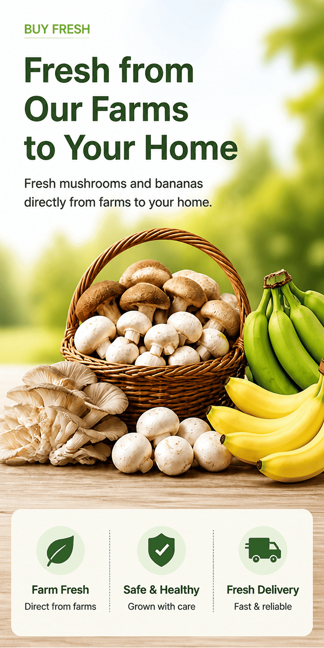 Wholesale Banana Supplier Near Me | Fresh Mushroom Delivery from Farm